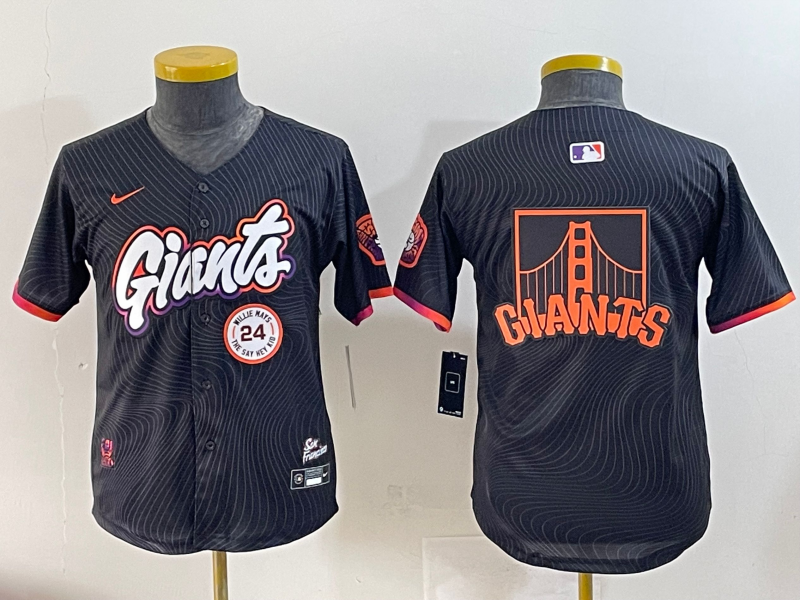 Youth 2025 MLB San Francisco Giants blank black jersey style 6